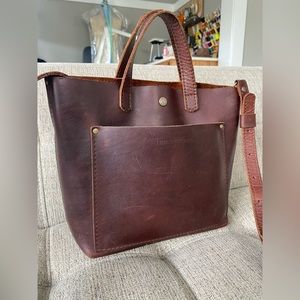 Portland Leather Mini Crossbody Tote